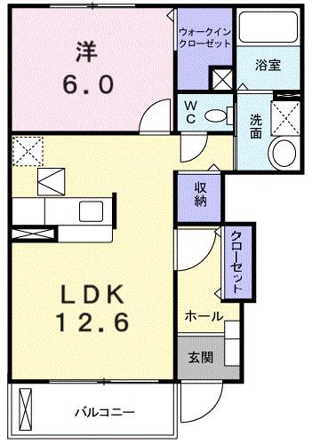 ファスタージュIII(1LDK/1階)の間取り写真
