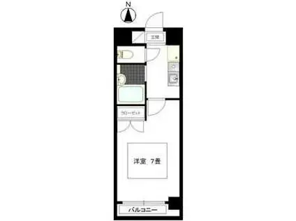 ヒサゴハイツII(1K/5階)の間取り写真