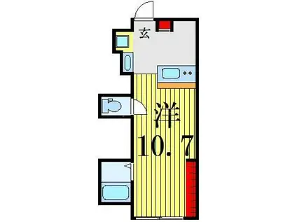 DUAL堀切(ワンルーム/2階)の間取り写真