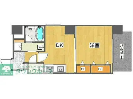 フェリーチェ国立(1DK/6階)の間取り写真