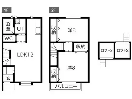 TRINITY(2LDK/1階)の間取り写真