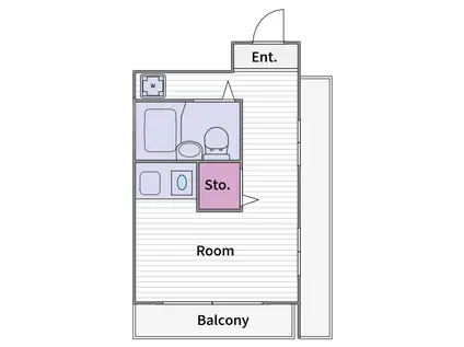 太平フローライト玉造(ワンルーム/4階)の間取り写真