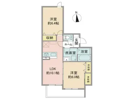 WISTERIA VILLAGE(2LDK/1階)の間取り写真