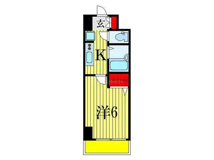 レジディア船橋IV(1K/3階)の間取り写真