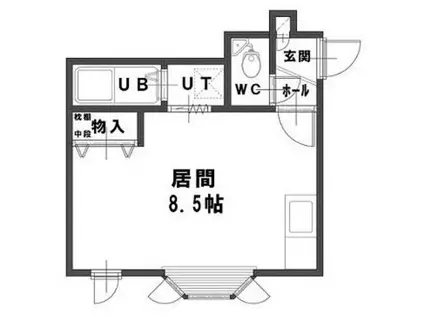 ルミエール北28条B棟(ワンルーム/3階)の間取り写真
