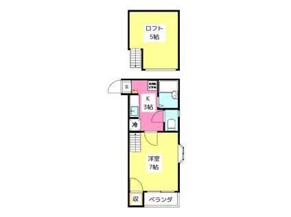 K&Y井尻弐番館(1K/2階)の間取り写真