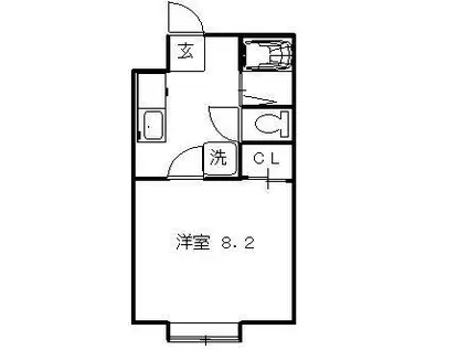 パステル13番館(1K/2階)の間取り写真
