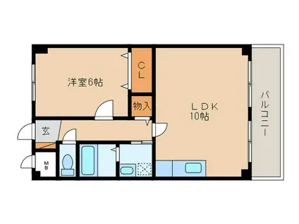 HAT´S(1LDK/4階)の間取り写真