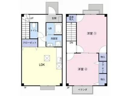 BRANCHEアローパル(2LDK/1階)の間取り写真