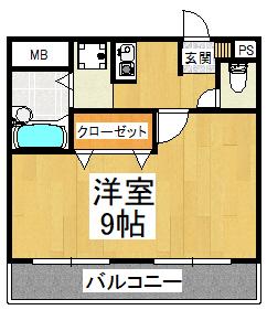 サンコークレアール(1K/5階)の間取り写真