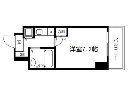ジョイフル紫野(1K/6階)の間取り写真