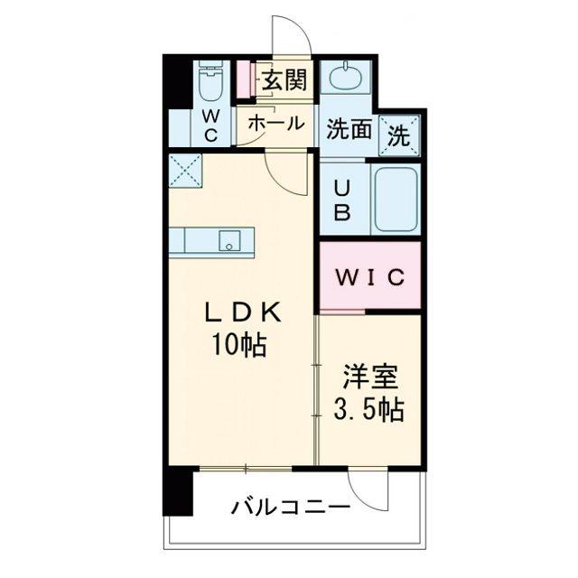 ALIVIS三国本町(1LDK/10階)の間取り写真