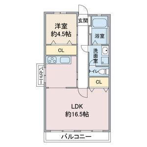名栄ビル(1LDK/1階)の間取り写真