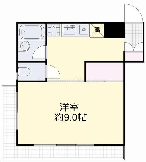 フレーズ津高(1K/4階)の間取り写真