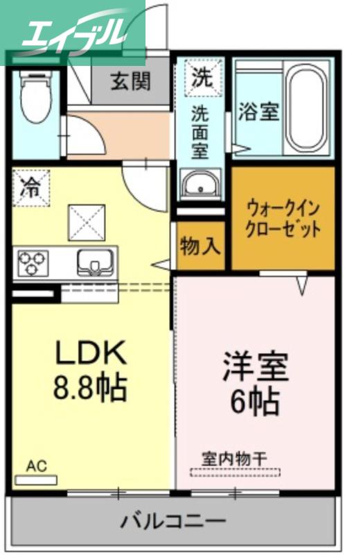 イヴェール(1LDK/1階)の間取り写真