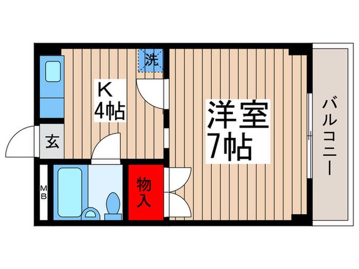 メゾンロイヤル(1K/2階)の間取り写真