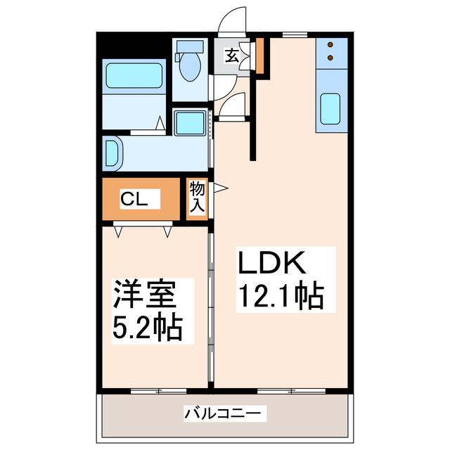 LALO I(1LDK/2階)の間取り写真