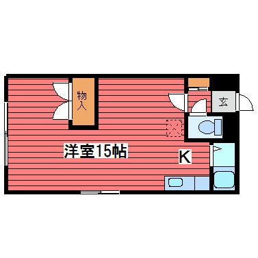 メゾンウエストヒル(ワンルーム/2階)の間取り写真