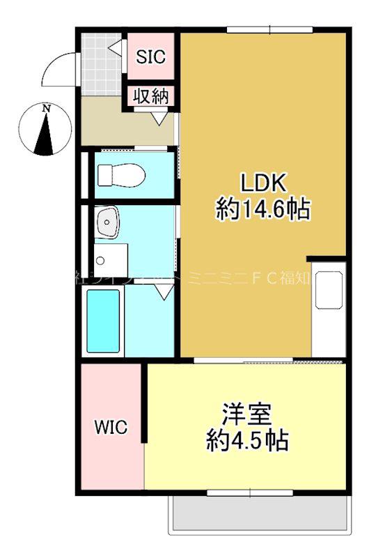 アヴニール(1LDK/2階)の間取り写真