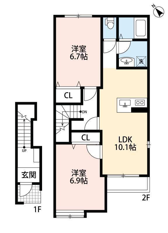 SHARON GARDEN(2LDK/2階)の間取り写真