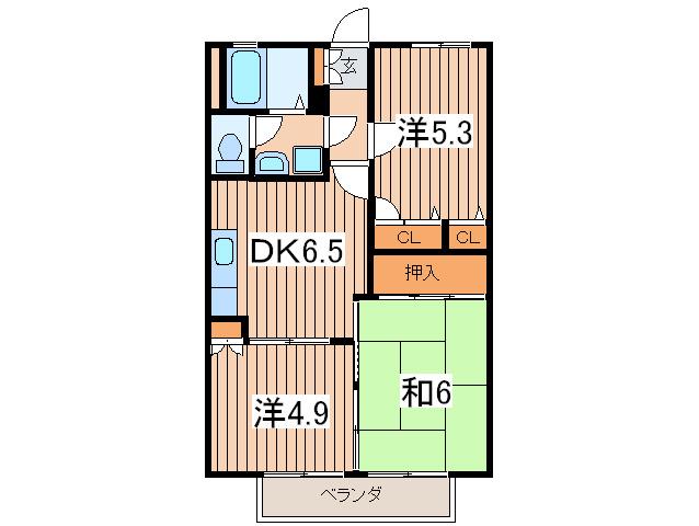 ハイツサンコー(3DK/1階)の間取り写真
