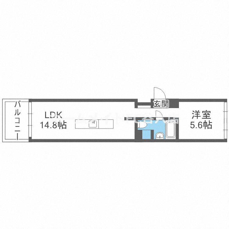 匠空KYOMACHIBORI(1LDK/7階)の間取り写真