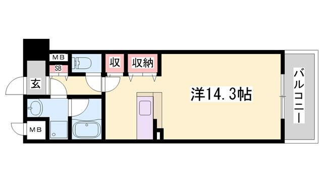 サンライズ北条(1K/2階)の間取り写真