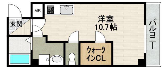 ELEGANTE宝塚(ワンルーム/4階)の間取り写真