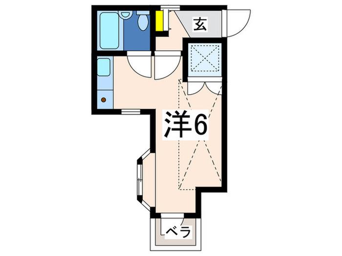 タウンハイツ大船(ワンルーム/2階)の間取り写真