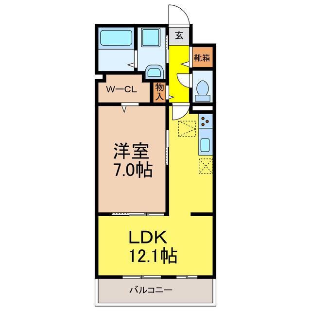 SYS大将軍(1LDK/1階)の間取り写真