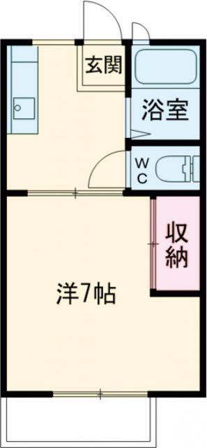 ユーハイツ(1DK/2階)の間取り写真