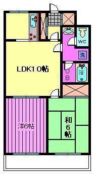 サンライト南浦和5番館(2LDK/3階)の間取り写真
