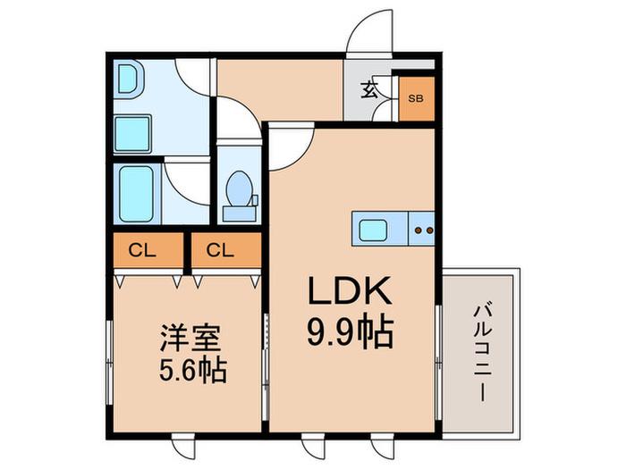 TRANQUILLITE(1LDK/1階)の間取り写真