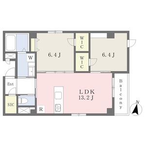 エスリア大須(2LDK/2階)の間取り写真