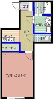 前田ビル(1K/2階)の間取り写真