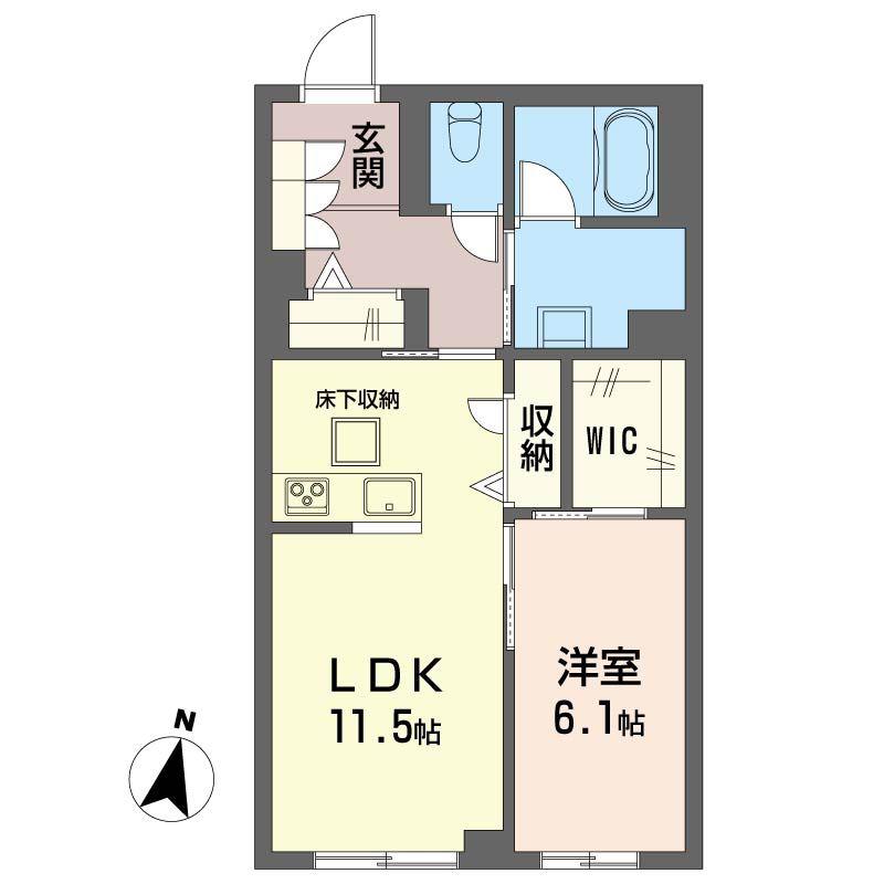 メゾン ド フー(1LDK/1階)の間取り写真