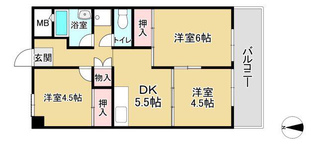 東雲ロイヤルハイツ(3DK/7階)の間取り写真