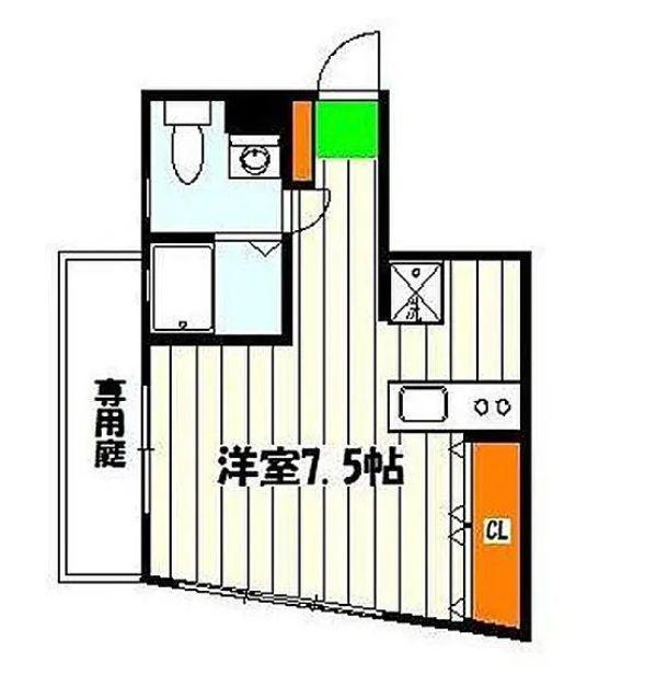 KIレジデンス(ワンルーム/1階)の間取り写真