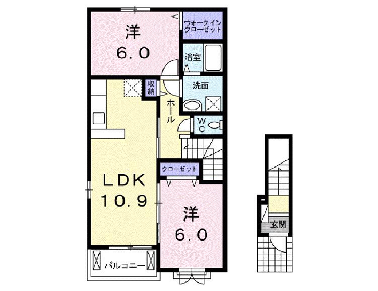 アイレジデンス I番館(2LDK/2階)の間取り写真