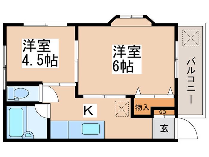 ARITA HOUSE(2K/2階)の間取り写真