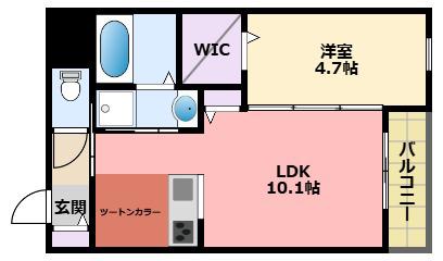 SHOWER TREE 甲子園鳴尾(1LDK/2階)の間取り写真