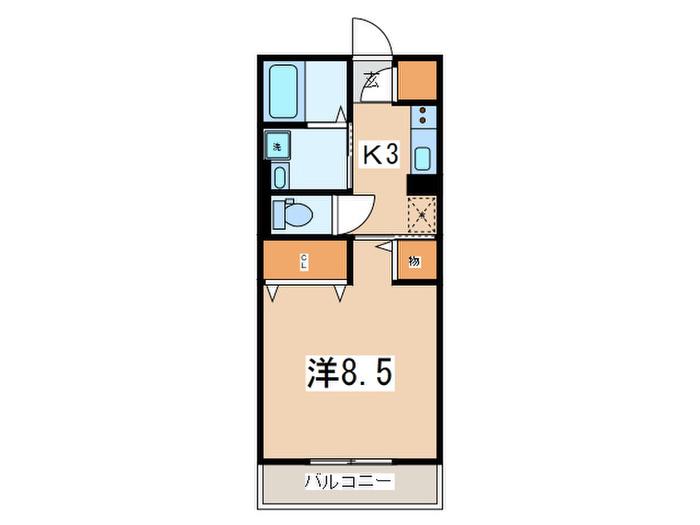 エムガーデン(1K/2階)の間取り写真