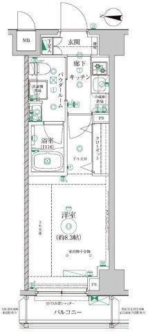 レアライズ清澄白河(1K/1階)の間取り写真