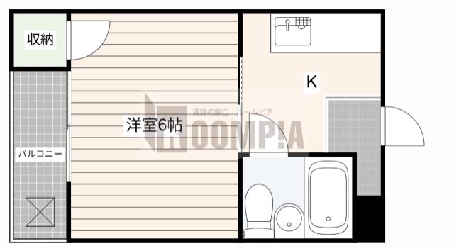 アシスト第3岐阜マンション(ワンルーム/3階)の間取り写真