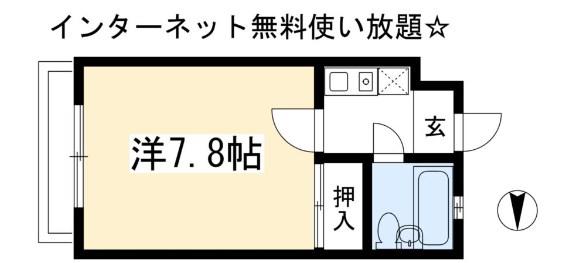 TWINI(1K/1階)の間取り写真