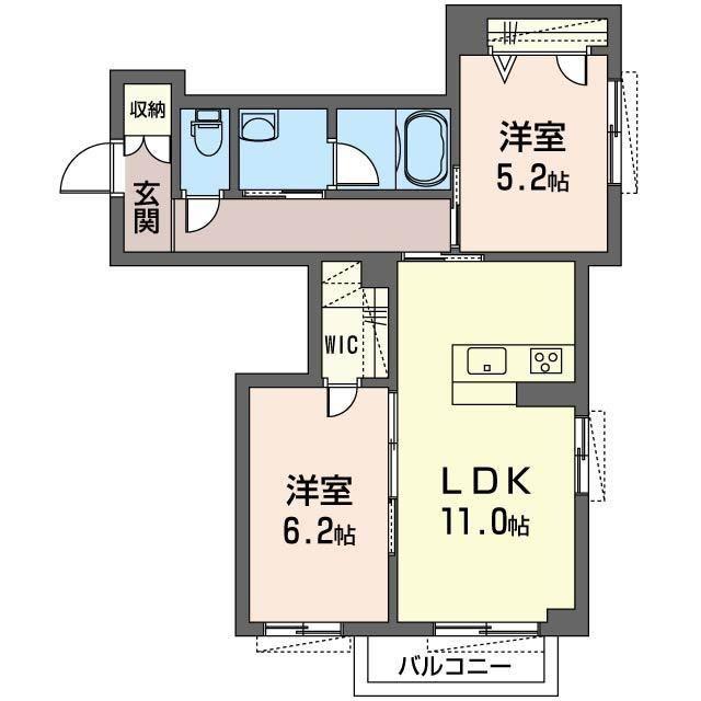 キャトルセゾン(2LDK/1階)の間取り写真