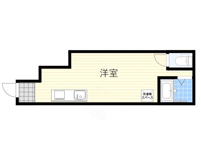千本北アパート(ワンルーム/1階)の間取り写真