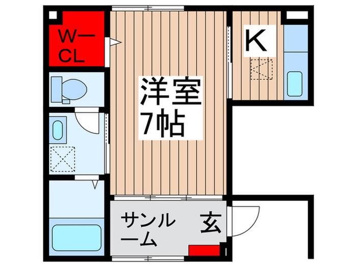 ヴェルディアーレ I(1K/1階)の間取り写真