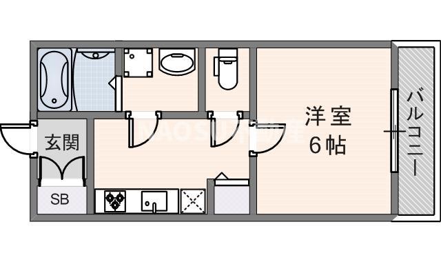 ドリームハウス(1K/1階)の間取り写真