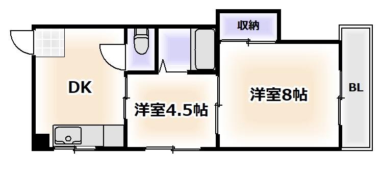 グランコート昭和町駅前(2DK/3階)の間取り写真